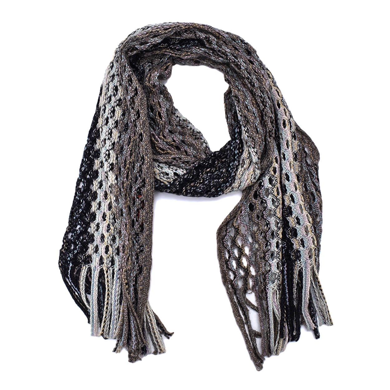 Missoni -Multicolor Wool Knitted Iconic Zigzag Scarf